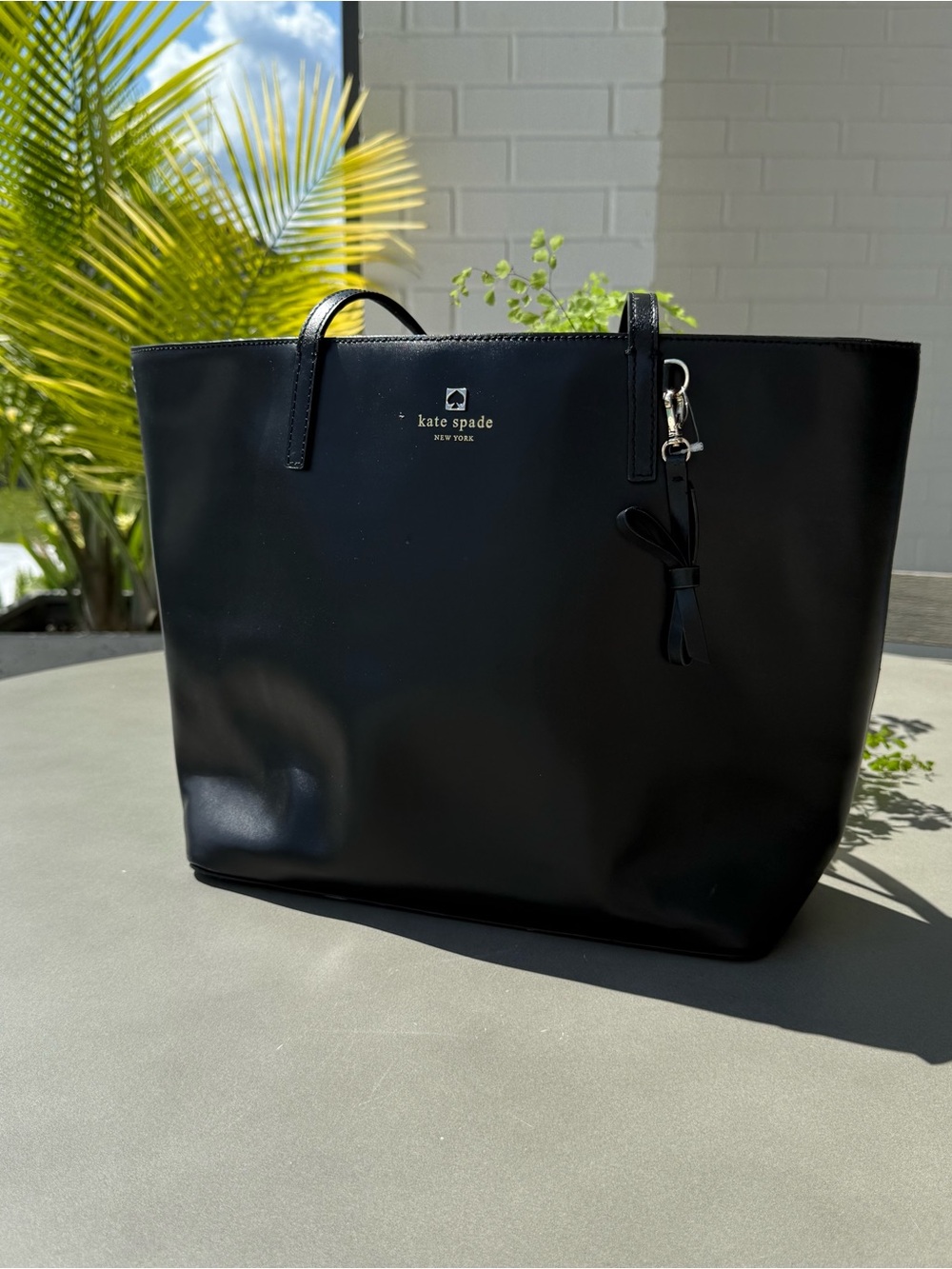 Kate Spade large black Leather tote bag